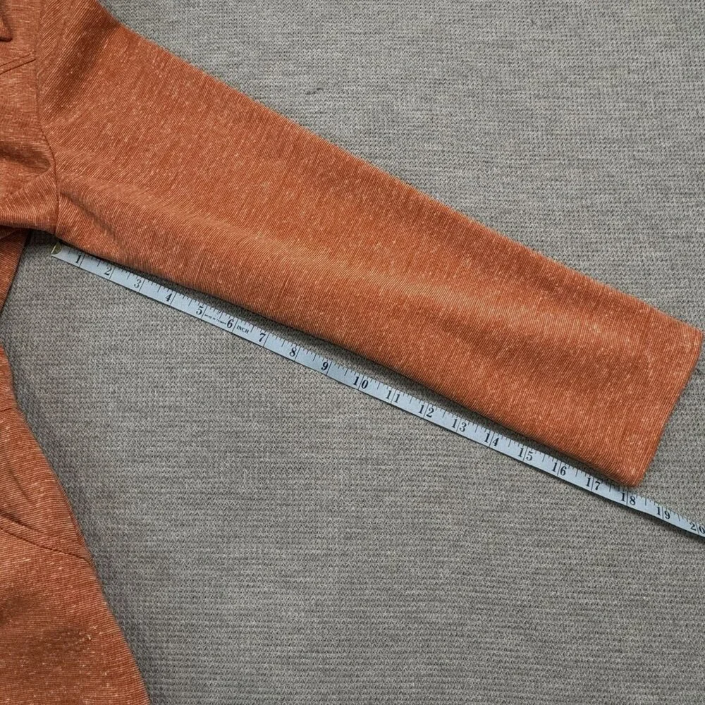 Vintage Rust Orange Button-Up Long Sleeve Shirt Jacket Size 16 Heathered Pockets - Picture 15 of 16